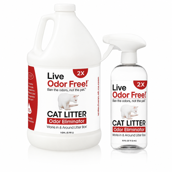 Cat Litter Odor Eliminator <br> Bundle:<br> 1 Gallon + 16 oz Spray Bottle