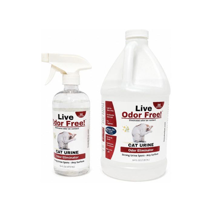 Cat Urine Odor Eliminator <br> Bundle: <br> 64 oz + 16 oz Spray Bottle