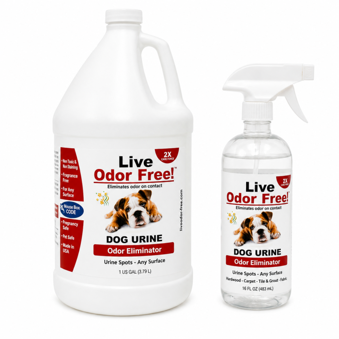 Dog Urine Odor Eliminator <br> Bundle: 1 Gallon + 16 oz Spray Bottle