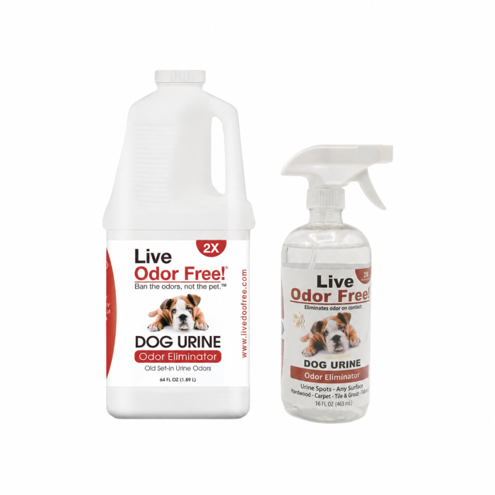 Dog Urine Odor Eliminator <br> Bundle: 64 oz + 16 oz Spray Bottle